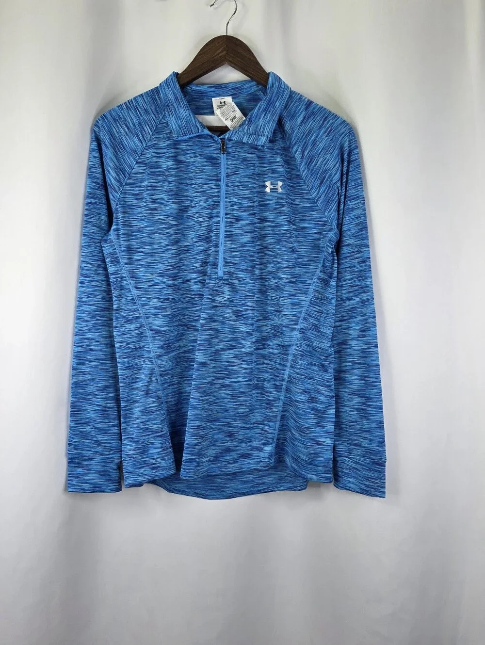 Under Armour Women’s Large Pullover 1/4 Zip Blue Stretch Long Sleeve Lightweight